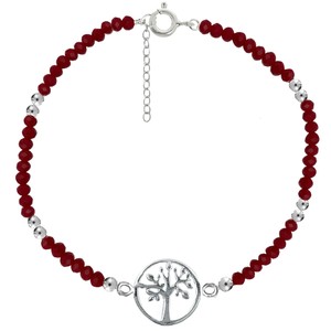 Bracciale Albero della Vita in Cristallo Rosso, Elegante Accessorio Raffinato - Product Image 1