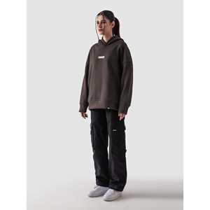 Sudadera con Capucha Marrón Mocha Desgastada, Talla XXS, Estilo Urbano, 100% Algodón, Sudadera de Invierno con Cierre de Cremallera - Product Image 6