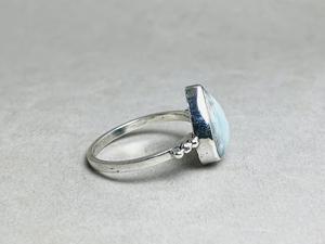 Vente en gros Larimar Bague en argent larme pierre naturelle Larimar Bague en argent faite à la main minimaliste solide 925 Bague en argent sterling - Product Image 4