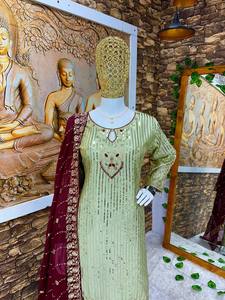 DESIGNER PARTY WEAR <b>TOP</b> AND BOTTAM WEAR WITH FANCY DUPPATA - Product Image 2
