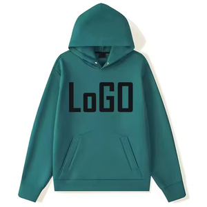 Sweat-shirts à capuche personnalisés pour hommes de haute qualité, motif uni, respirants, en polyester/coton tricoté 350g, avec logo, pour l'hiver - Product Image 1