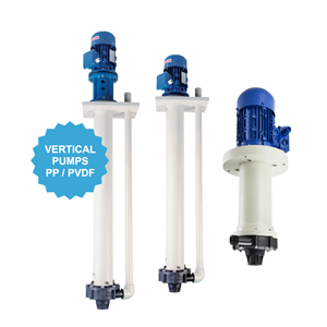 Pompe centrifughe verticali realizzate con materiali termoplastici con lunghezza della colonna di 2000mm per liquidi altamente corrosivi contenenti solidi - Product Image 1