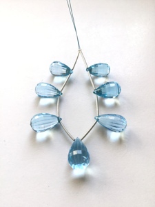 Topaze bleue naturelle, coupe à carreaux, 7 pièces, naturelle, pour la fabrication de bijoux fins, pierre précieuse - Product Image 2