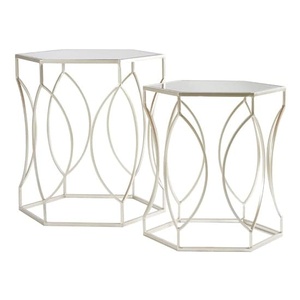 High Quality Modern Metal <b>Wire</b> Hexagonal <b>Coffee</b> Tea <b>Table</b> Home Furniture Living Room Bed Room Set Of 2 At Affordable - Product Image 3