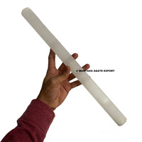 Barra Cilíndrica de Cristal de Selenita Blanca de Gran Tamaño, Grabada a Mano, para Reiki, Sanación, Feng Shui, Calidad Premium, Ágata Muntaha