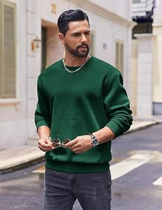 Sudadera informal de algodón con cuello redondo de lana para hombre de alta calidad - Product Image 2