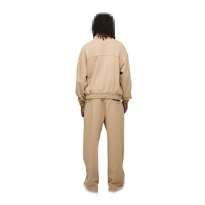 Ensemble sweat-shirt et jogging à demi-zip, coupe décontractée, construction en polaire brossée, ourlet élastique, streetwear pour les programmes OEM en gros - Product Image 2