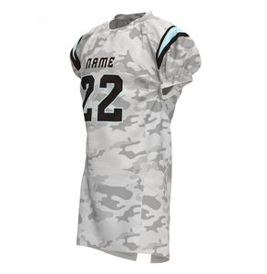 Camiseta de fútbol americano de sarga para jóvenes, uniformes de fútbol personalizados, totalmente sublimados, venta al por mayor - Product Image 5