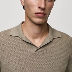 Top à la mode automne hiver Style tricoté 100% coton gaufré tricot col décontracté Hip Hop chaud Anti-rétrécissement hommes chandails - Product Image 3