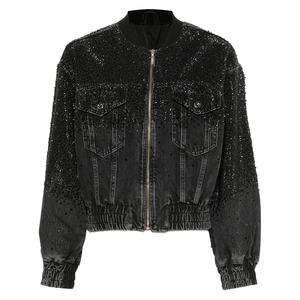 แจ็กเก็ตยีนส์แฟชั่นระบายอากาศแบบเรียบสำหรับผู้หญิงแจ็กเก็ตยีนส์ลำลองคุณภาพสูง - Product Image 1