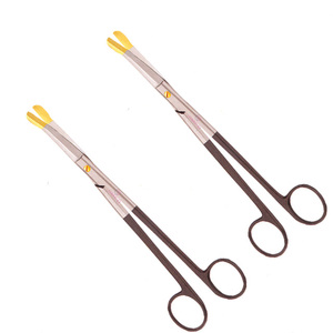 Ciseaux chirurgicaux Solz à pointe dorée, manche en carbure de tungstène doré, 20 cm, à lame courbée, instruments de salle d'opération, certifiés CE - Product Image 1