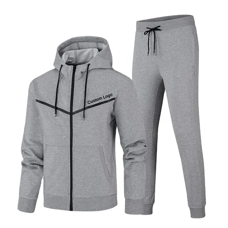 Men High Quality Cotton Polyester Fleece Custom Puff Print Logo Tracksuit Sets Two Piece Hoodie and Pants Baggy Tracksuit Sets