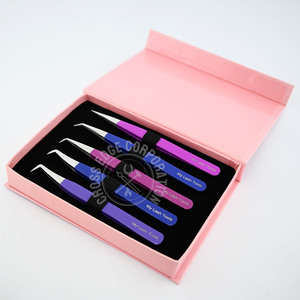 New Design 90 Degree Boot Volume Eyelash Extension Tweezers Fiber Tip Custom Logo Stainless Steel Nonslip Lash <b>Tool</b> - Product Image 1