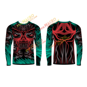 เสื้อรัดกล้ามเนื้อผู้ชายแบบมีฮู้ด พิมพ์โลโก้ตามสั่ง เสื้อรัดกล้ามเนื้อสำหรับ MMA ทรงรัดรูป แขนยาว สำหรับออกกำลังกาย วิ่ง และเล่นเซิร์ฟ - Product Image 1