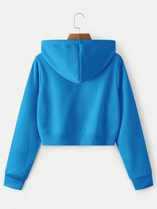 Nouveau design Meilleur arrivée Séchage rapide Femmes Crop Top Hoodie Taille régulière Prix bas Tissu confortable Femmes Crop Top Hoodie - Product Image 6