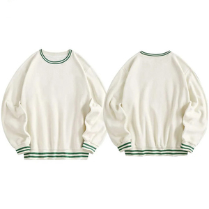 Confortable hommes décontracté coton sweats à col rond hommes vêtements nouveau Design rayé Logo personnalisé à manches longues sweat respirant - Product Image 3