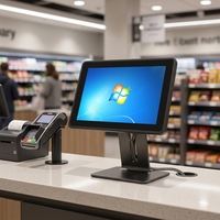 Kiosco POS de Autopago con Pantalla Táctil de 21.5 Pulgadas I5/I7, Validador de Efectivo RS232 para PC Industrial Integrado sin Ventilador, Windows 10/11 IoT