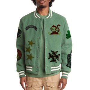 Wholesale Custom Made Men's Varsity <b>Jackets</b> Letterman <b>Baseball</b> <b>Bomber</b> <b>Jacket</b> in Canvas for Varisty Players - Product Image 1
