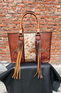 Bolsos de cuero occidental duraderos de primera calidad con acabado liso Mango largo Espacio profundo para el trabajo Salida Compras Cierre de cremallera de moda - Product Image 2