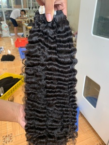 Extensiones de cabello humano de color natural con mechones rizados birmanos de pelo vietnamita virgen de buena textura - Product Image 4