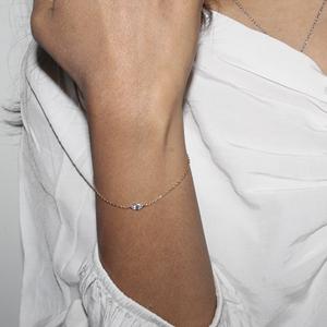 สร้อยข้อมือสุดหรูสำหรับผู้หญิงชุบโรเดียมทำจากทองคำขาวประดับเพชรและอัญมณีอัญมณีประดับ0.26 - Product Image 5