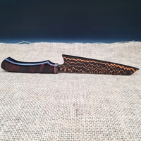Couteau de chef de cuisine fait main en acier au carbone avec motif en cuivre professionnel avec couteaux de chef à manche en ébène.