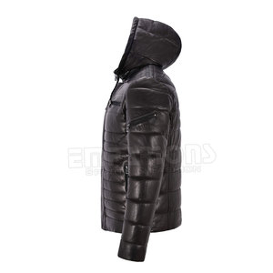 <b>Men's</b> Lightweight <b>Packable</b> Down <b>Jacket</b> Breathable Lightweight Leather Puffer <b>Jacket</b> - Product Image 3