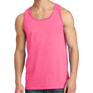 100% anillo hilado algodón prenda teñida tanque Atlético hombres algodón transpirable camisetas sin mangas - Product Image 5