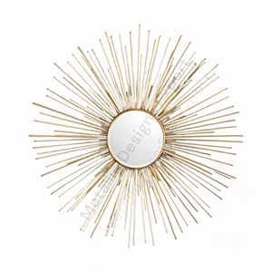 Espejo Decorativo Redondo Dorado de Lujo Moderno Directo de Fábrica, Personalizable para Hogar, Dormitorio, Baño, Sala de Estar, Material de Vidrio y Hierro - Product Image 2