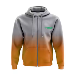 Sweat à capuche unisexe de haute qualité, bleu, 400 GSM, 100% coton molletonné French Terry, épais, avec broderie et fermeture éclair, effet délavé à l'acide, séchage rapide - Product Image 6