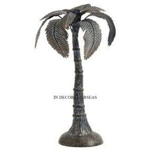 Black Color Powder Coated And <b>Gold</b> Plated Palm Tree Designer Luxurious Quality Metal Made Set Of 2 <b>Candle</b> <b>Stick</b> Holder Supplies - Product Image 6