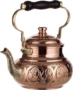 Wholesale Supplier's Premium Range of Brass <b>Tea</b> <b>Pot</b> Globally Best Seller with Copper Script Ornamentation Coffee & <b>Tea</b> <b>Set</b> - Product Image 4