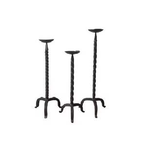 เชิงเทียนทาสีไม้สีดำเชิงเทียนไม้มะม่วงเสาของตกแต่งห้องนั่งเล่นที่บ้านเชิงเทียนคริสต์มาส - Product Image 5