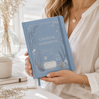Carnet d'herbier côtier A5 personnalisé LABON, couverture rigide en lin bleu, pour l'étude, le bureau, cadeau, marque privée