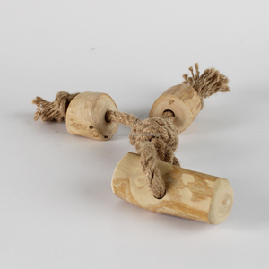 Jouet pour chien en bois de café Triple Tug, favorise la santé dentaire, friandises à mâcher sûres pour le nettoyage dentaire des chiots, jouets écologiques pour animaux de compagnie - Product Image 1
