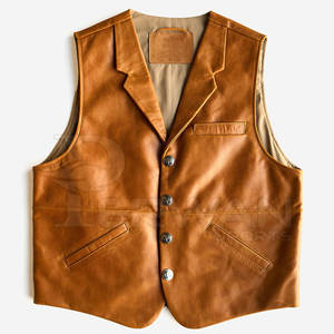 Haute qualité personnalisé conçu hommes hiver gilet couleur unie sans manches en cuir Streetwear haut Logo imprimé tissu Sport Style - Product Image 1