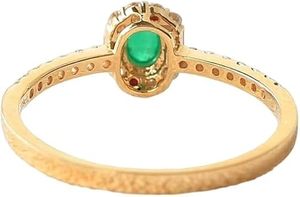 Bague pour femme émeraude naturelle et pierre précieuse CZ mai pierre de naissance noël minimal minuscule bijoux faits à la main bague en argent sterling 925 - Product Image 4