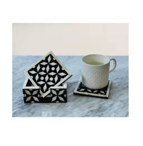 Fashionable Bone Inlay Coasters for Hot/Cold Beverages <b>Home</b> <b>Essential</b> Decorative Mats & Pads Ensuring Cleanliness - Product Image 3