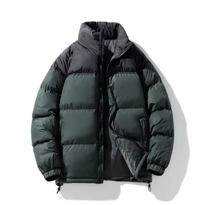 Custom Two Tone Puffer Jacket Men Winter <b>Bubble</b> <b>Coat</b> Stand Collar Zip Up Warm Outerwear OEM Wholesale Manufacturer - Product Image 3
