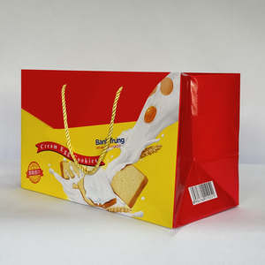 Usine directe pour les sacs cadeaux personnalisés pour biscuits |   Emballage de boulangerie de luxe avec logo imprimé et poignée en corde - Product Image 3