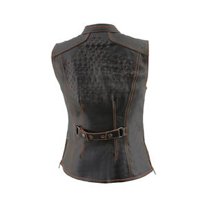 Gilet de Moto Gilet en Cuir de Vachette de Moto - Product Image 3