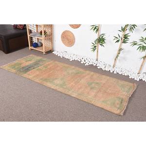 Alfombra turca vintage Bohemia verde beige 2,7x7,5 pies clásico área grande rectángulo diseño de retazos material de lana látex 4M - Product Image 3