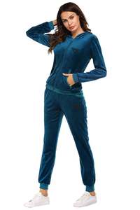 Winter hooded hood <b>suit</b> Velvet Tracksuit women's Track <b>Suit</b> Sets Custom <b>Jogging</b> <b>Suits</b> women's hoodies and trousers sets - Product Image 3
