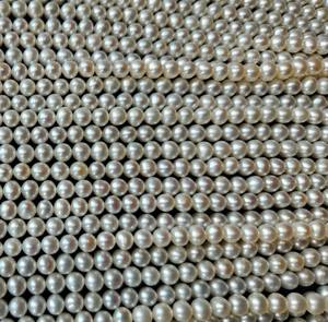 Cuentas de perlas redondas de agua dulce Cultivadas de la India, hebras sueltas sin tratar para la fabricación de joyas, efectos de cambio de Color óptico, blanco - Product Image 2