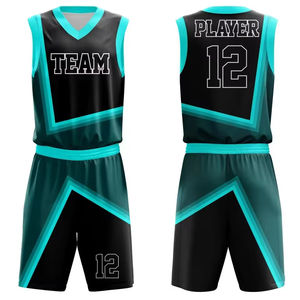 Ensemble de maillots et shorts de basketball réversibles personnalisables en polyester avec logo imprimé, qualité supérieure, vente en gros directe usine - Product Image 4