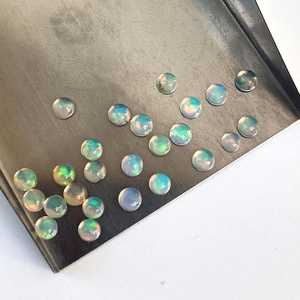 Opale éthiopienne naturelle 5mm 10mm 30mm toutes les pierres précieuses calibrées à dos plat en vrac pour la fabrication de bijoux de bague de collier à la main - Product Image 5