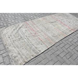 Alfombra vintage estilo Kilim de 4.2x10.8 pies (127x328 cm), color gris con motivos de plantas y árboles, alfombra turca. - Product Image 2