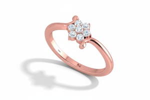 แหวนทอง 14K ประดับเพชรธรรมชาติ ดีไซน์หรูหราสำหรับผู้หญิง พร้อมเพชรทรงกลมเจียระไนแบบบริลเลียนท์ 7 เม็ด |   0.20 กะรัต |   ชุดลำลองประจำวัน - Product Image 4