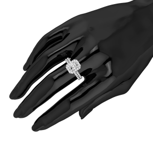 Bague de mariage de luxe en or massif 9 carats pour femme, taille radiant, 1,66 carats, clarté VS, couleur EF, diamant de laboratoire certifié IGI - Product Image 5