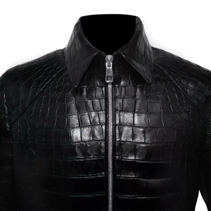 แจ็กเก็ตหนังแฟชั่นสำหรับผู้ชาย, แจ็กเก็ตหนังสีพื้นเรียบง่ายสำหรับฤดูใบไม้ร่วง - Product Image 5